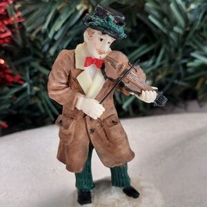 Man Playing Violin Christmas Village Figurine